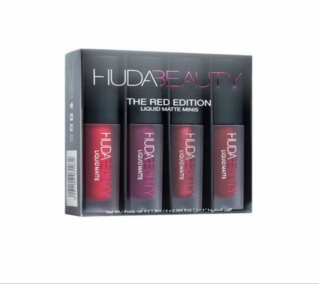 Huda Beauty Red Edition Lipstick - Set of 4Pieces (Malaysia)