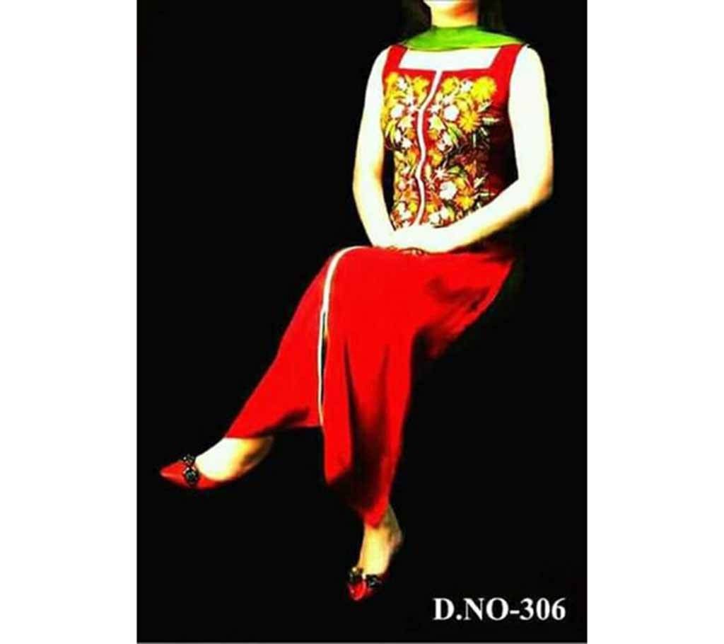 un sitched kashmiri embroidery work three piece 