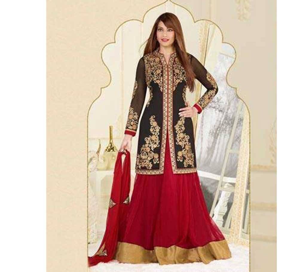 Semi-stitched Georgette Embroidery Three Pieces (Copy)