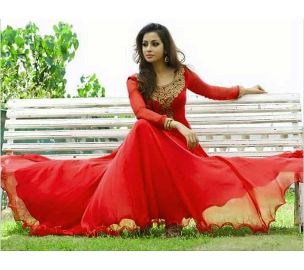 Indian Semi Stitched Georgette Long Gown - Copy