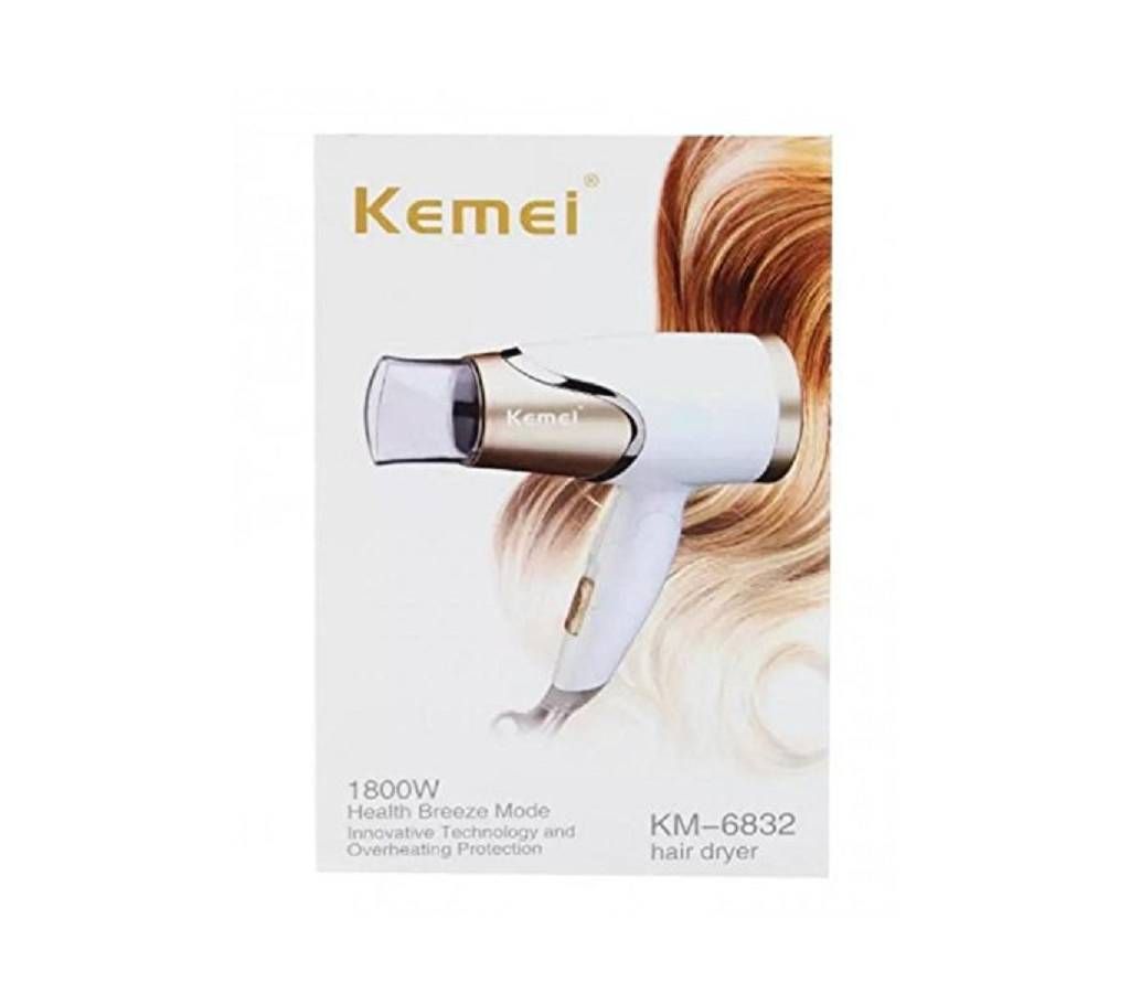 Kemei KM-6832 Mini House White Hair Dryer