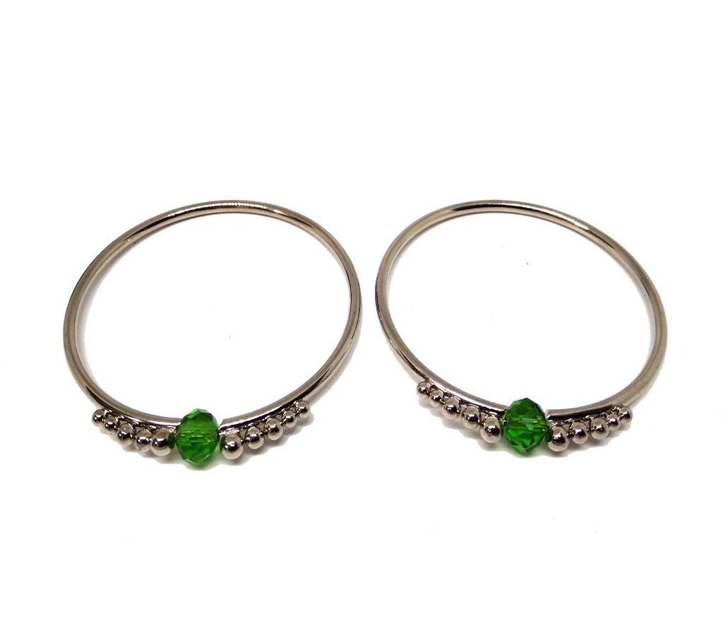 Silver Bangles with Crystal Setting