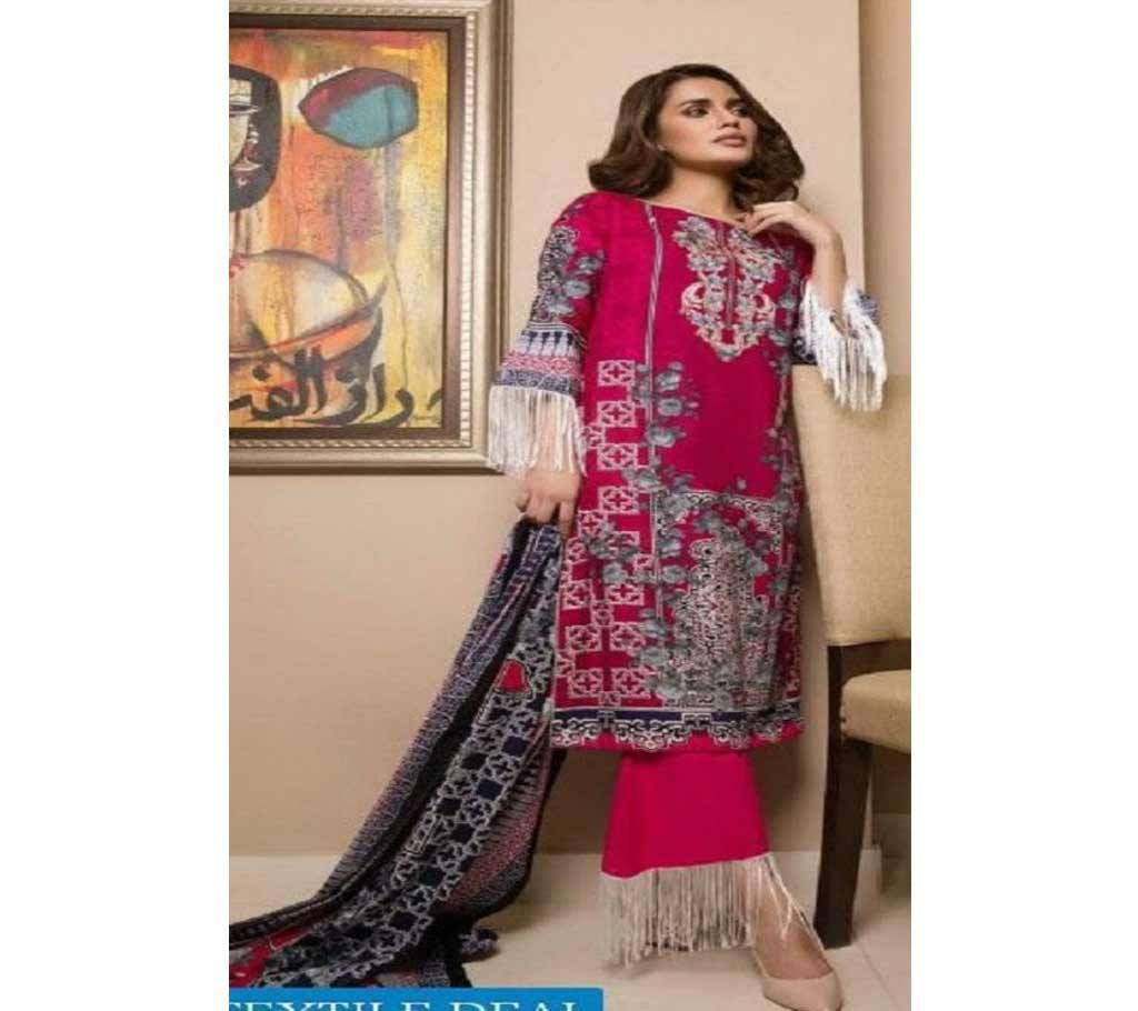 ZS SAHIL PRE WINTER Lawn DRESSES Embroidered Printed Maroon