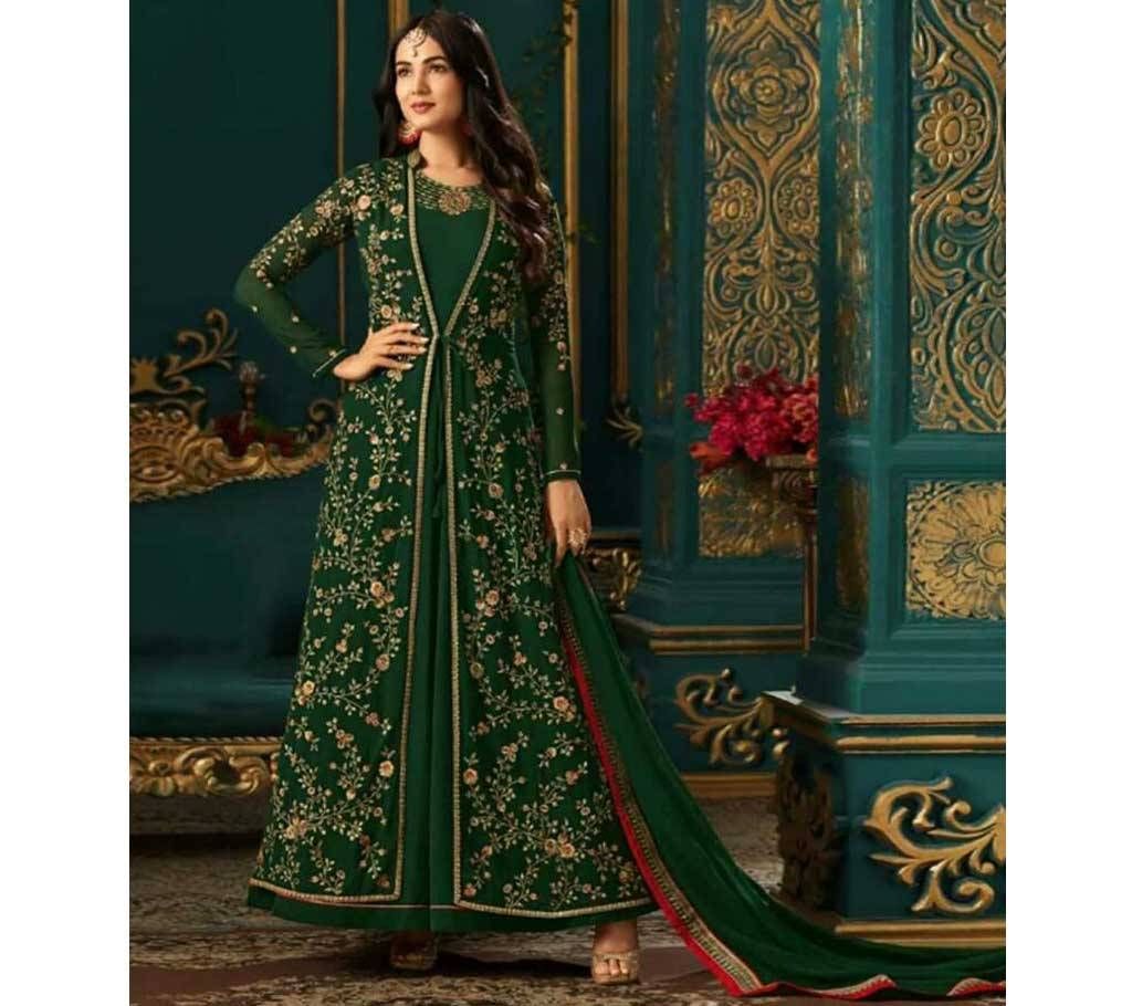Semi Stitched indian weightless Georgette Embroidery  Long Coati  Gown for women.