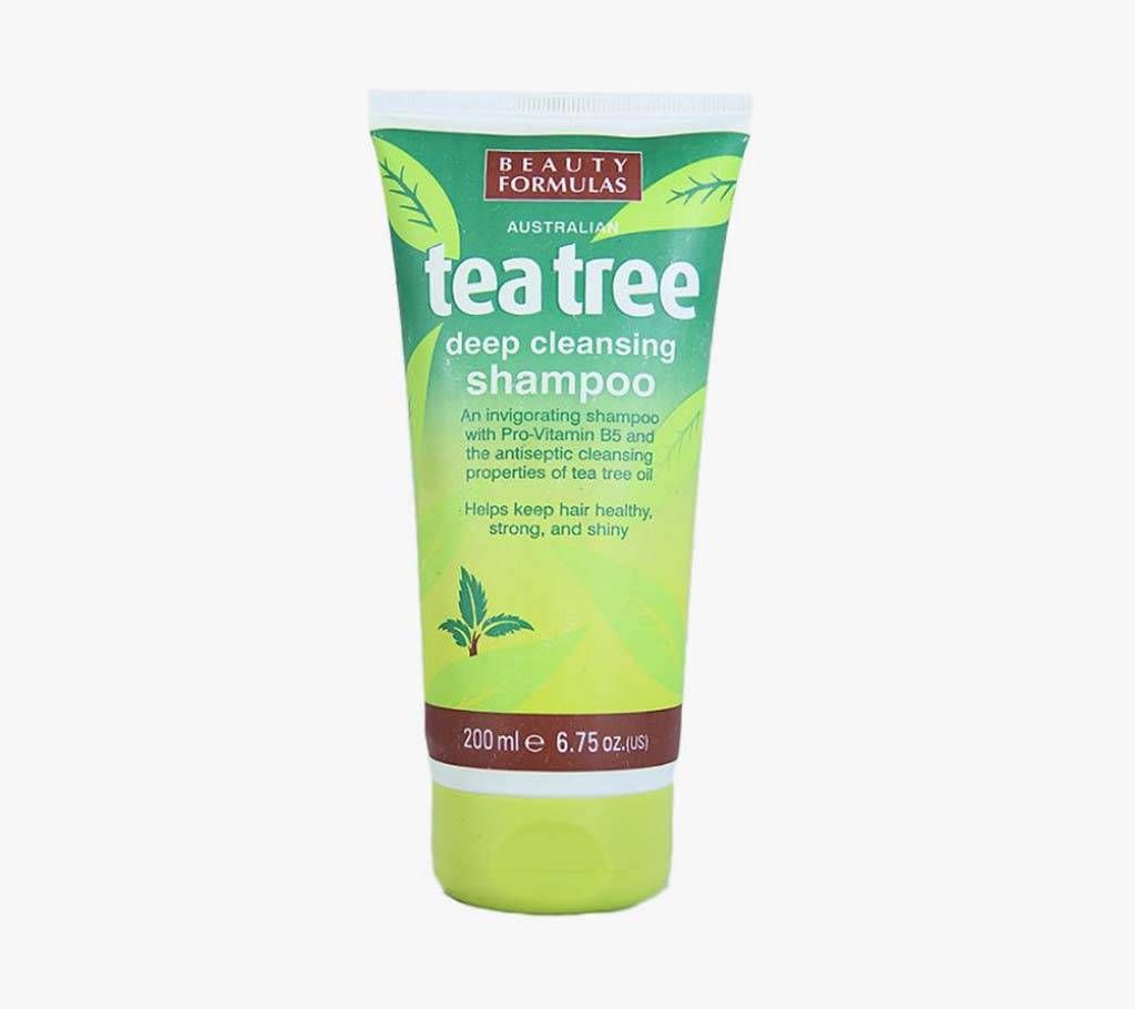 Beauty Formulas Tea Tree Deep Cleansing Shampoo 200ml - UK