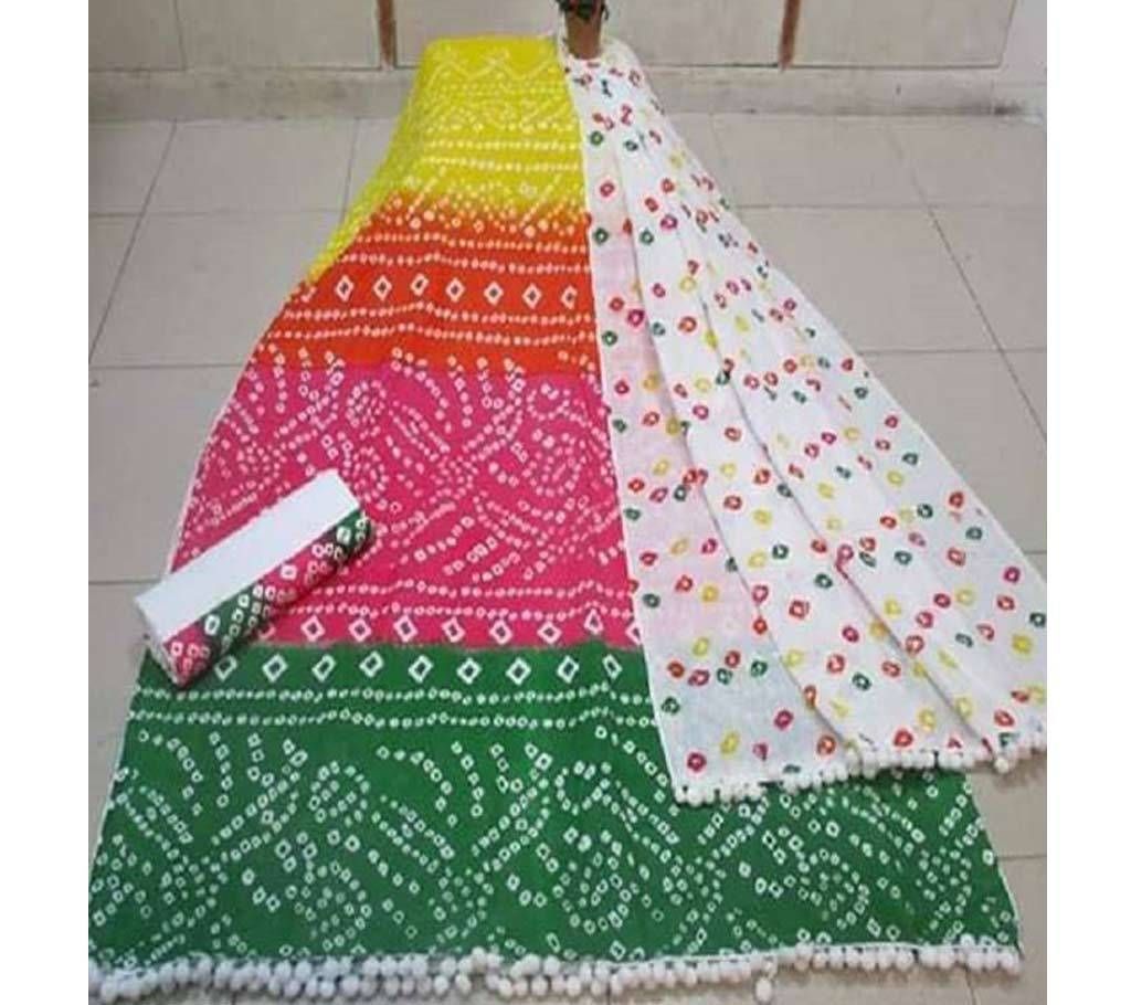 Un-stitched cotton three pcs