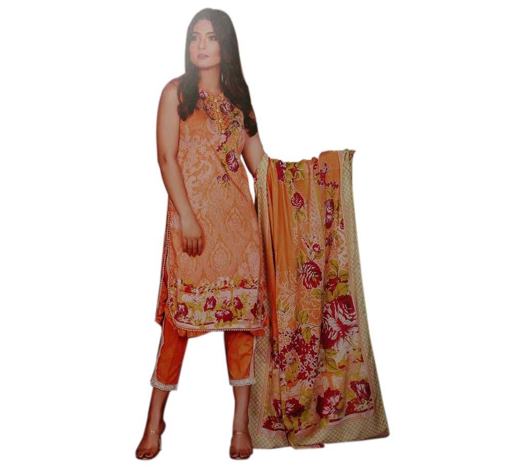 Unstitched Cotton Pakistani Lone Three Piece - Copy