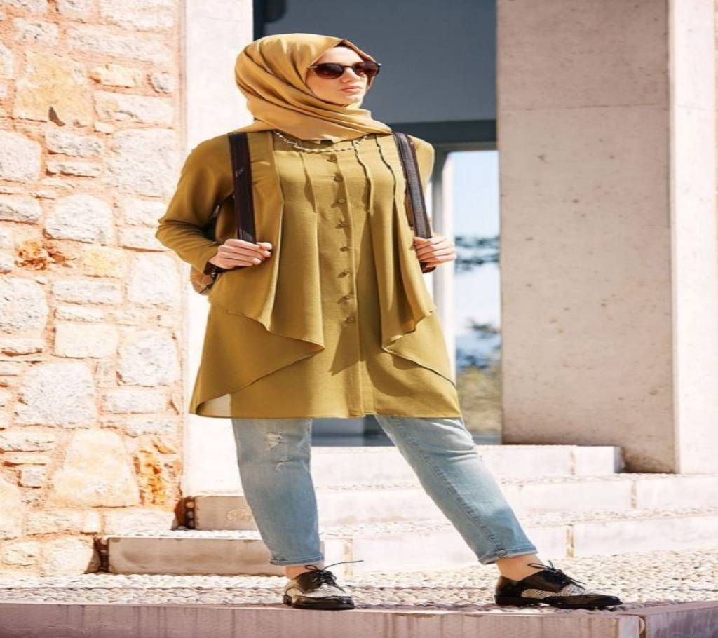 Yellow Georgette Borka For Women