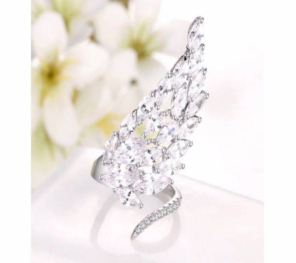 Adjustable Full Crystal Angel wings Cute  Rings for women