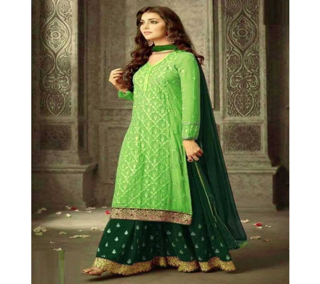 Embroiderd Palazzo & Unstitched Kameez In Georgette (Copy)