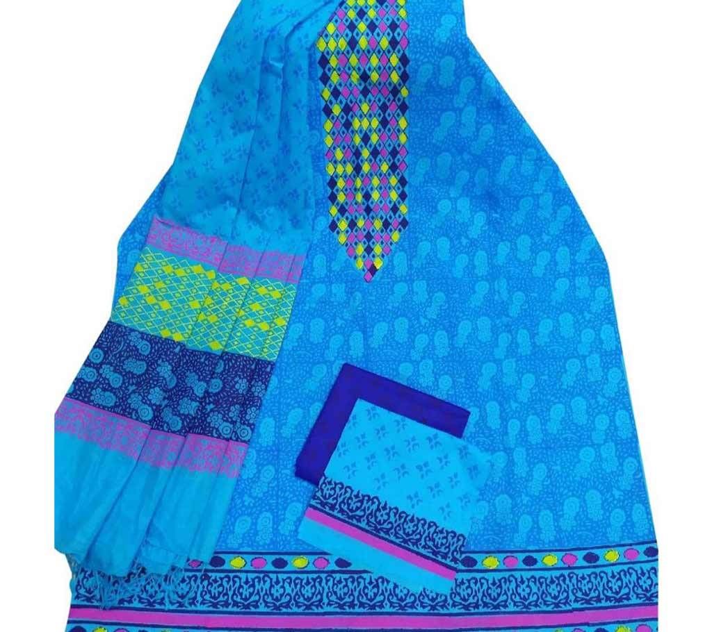 Unstitched Block Printed Cotton Salwar kameez fs-8