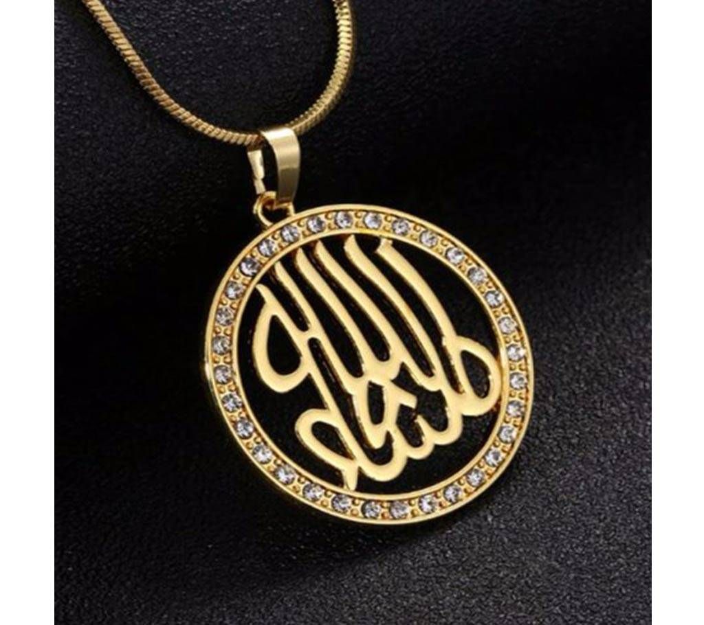 Crystal  Allah Islamic  Pendant Necklace  For Women