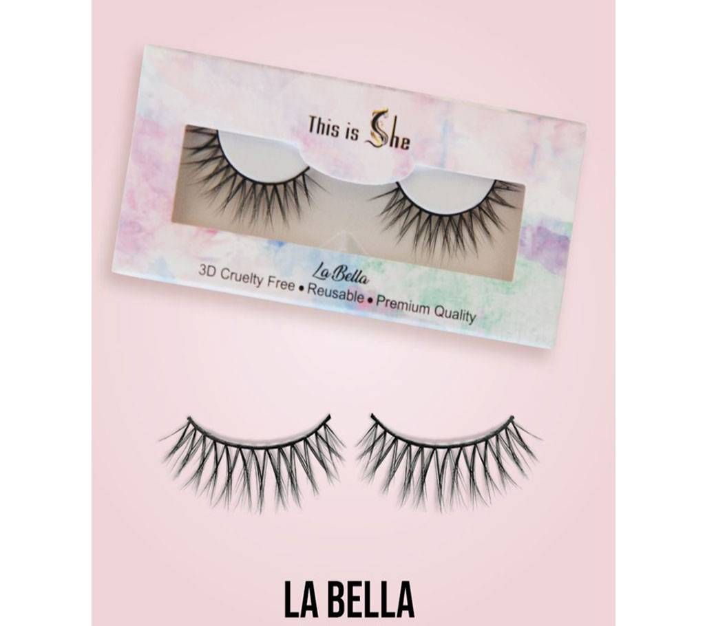 This is She - La Bella False Eye Lashes -Premium Quality made from Korean Silk -1 pair- Canadian Brand