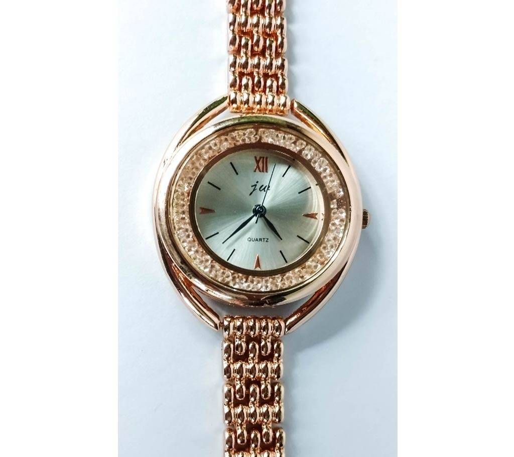 JWR Women Crystal & Steel Stainless Fashion Wrist Watch