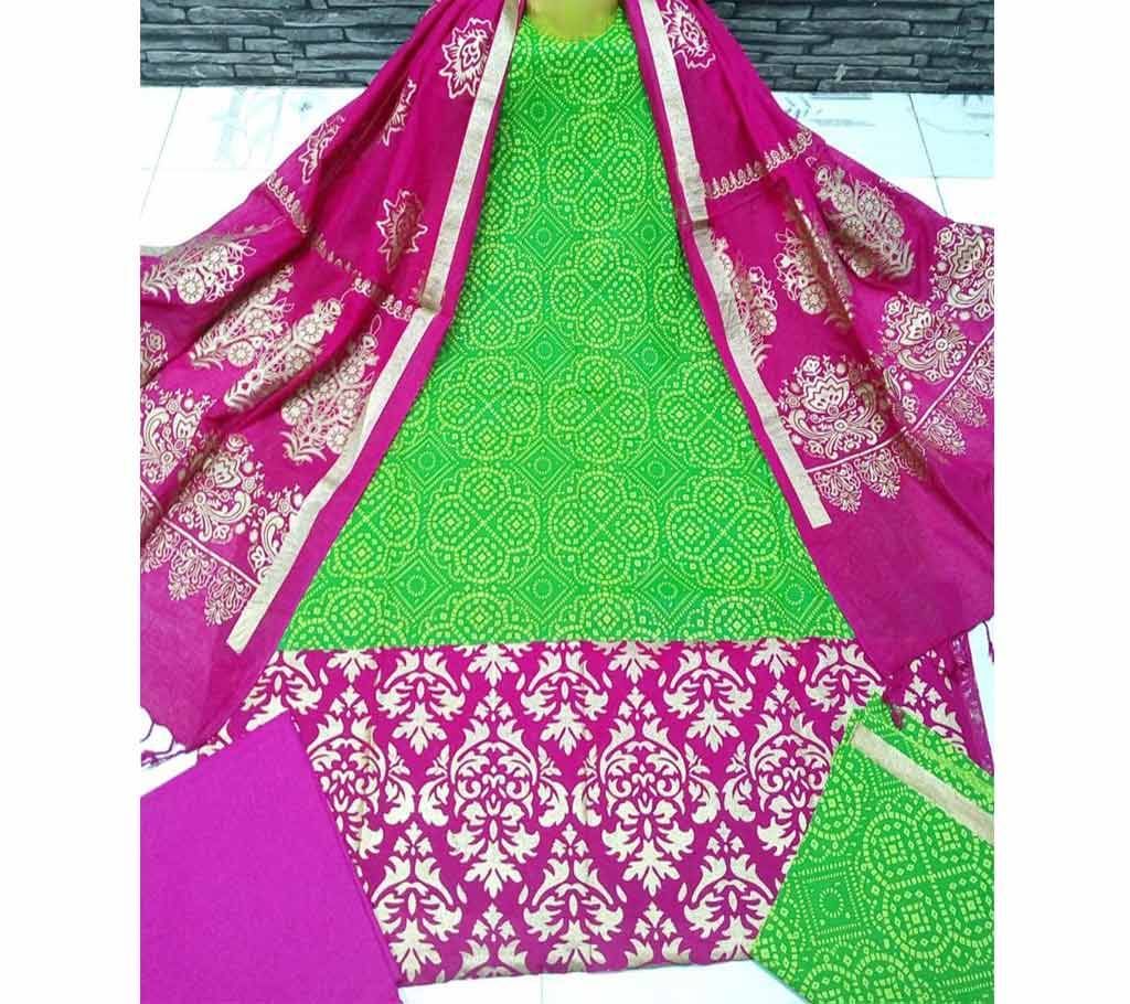 Deshi Cotton Unstitched Screen Printed 3Pcs - C59 - MHG