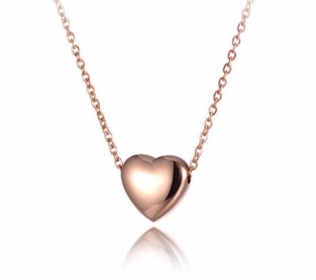 Love Heart Pendant Stainless Steel Necklace  For Women