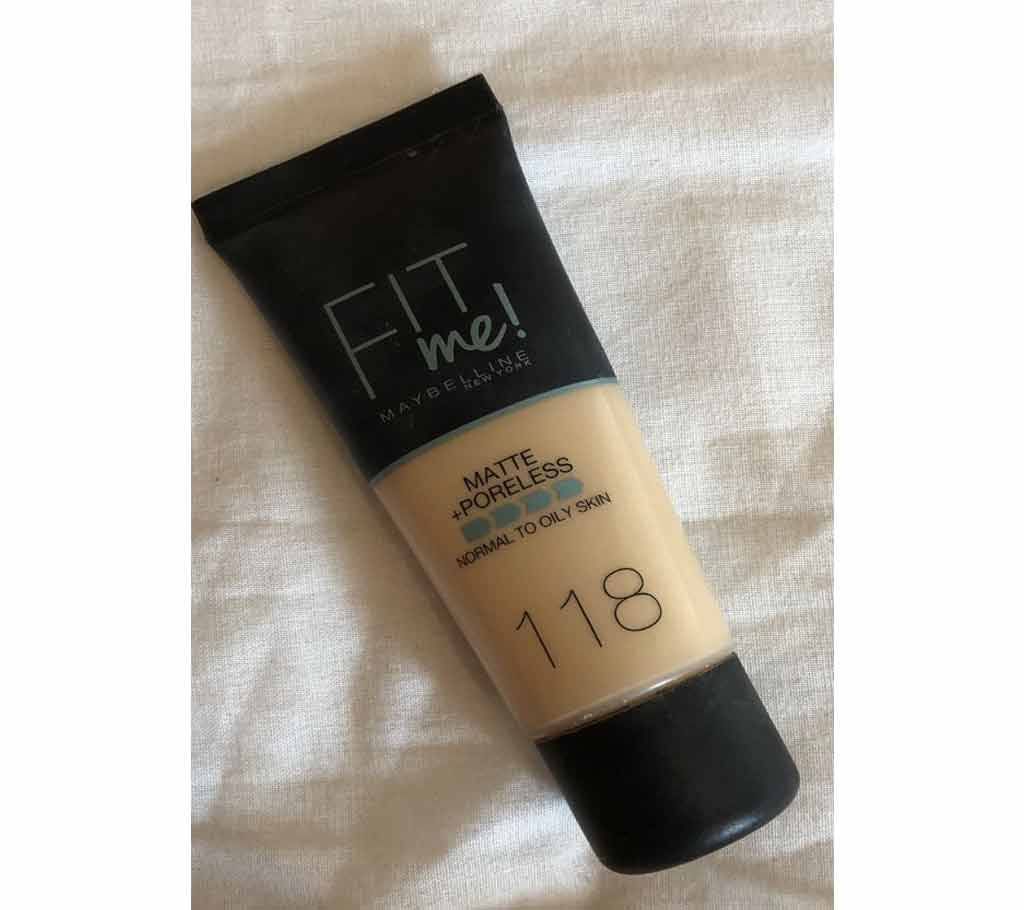 Maybelline Fit Me Matte & Poreless Foundation 118 Light Beige 30ml-UK