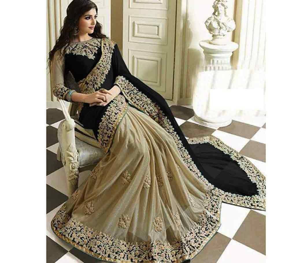 Replica black jorjet saree