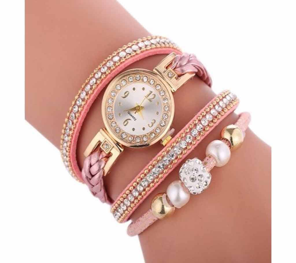 Fashion Multilayer Pearl Bracelet Quartz Watch For Women