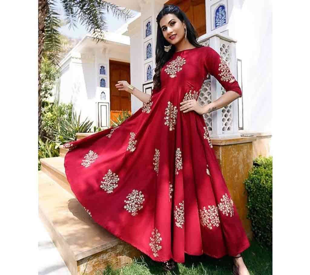  Unstitched Block Printed Cotton- One piece 