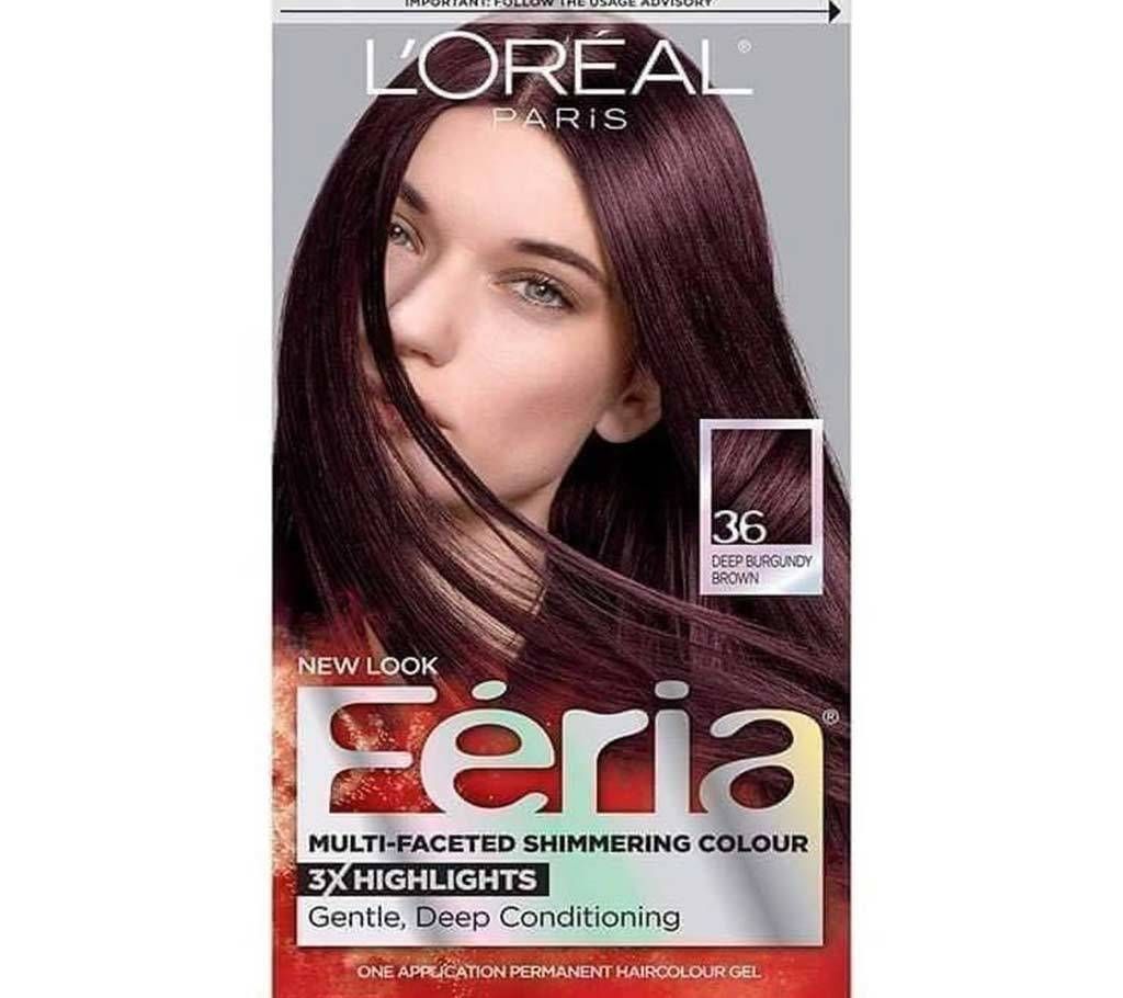   LOreal paris 36 Deep Burgundy Brown Feria Multi Faceted Shimmering colour- 8.22 Oz-France