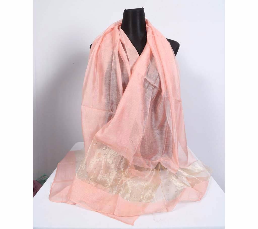 Pink Tosor Stone Worked Hijab