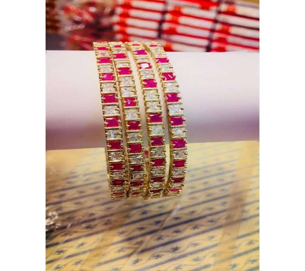 Pink Stone Bangles 
