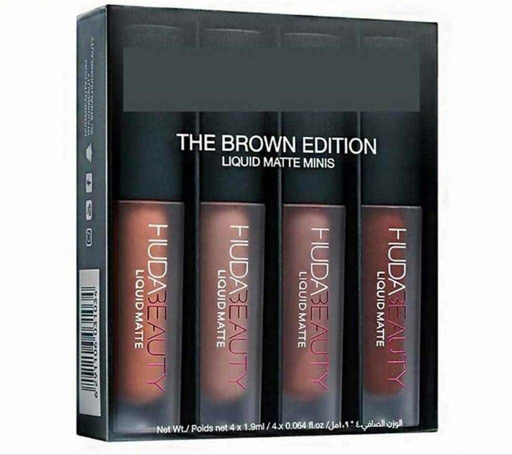 Huda Beauty Brown Edition Lipstick - Set of 4Pieces (Malaysia)