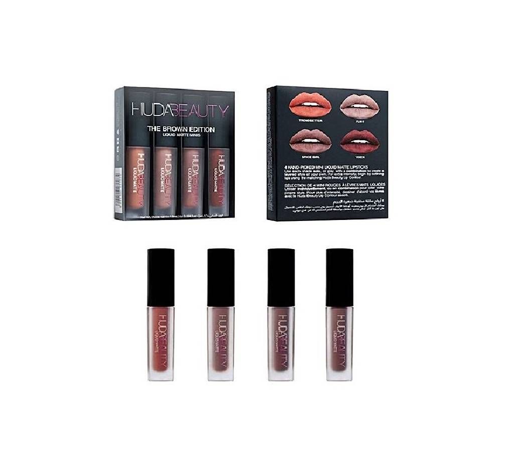 Huda Beauty Matte Liquid Lipstick Mini Set -Brown