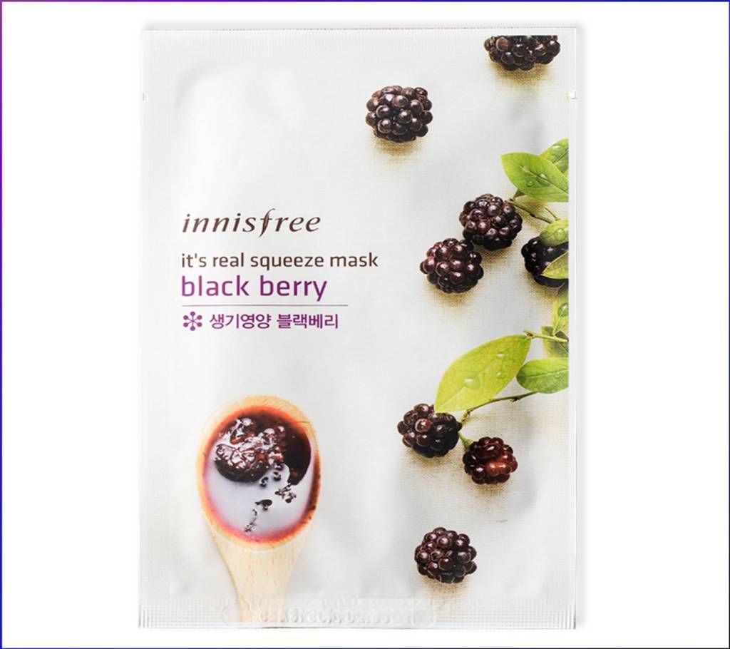 INNISFREE Real Squeeze Mask [Black Berry] - 1sheet/20ml