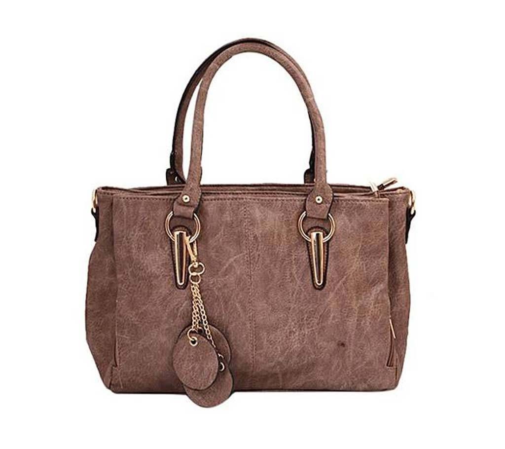 Rosy Brown PU Leather Shoulder Bag For Women