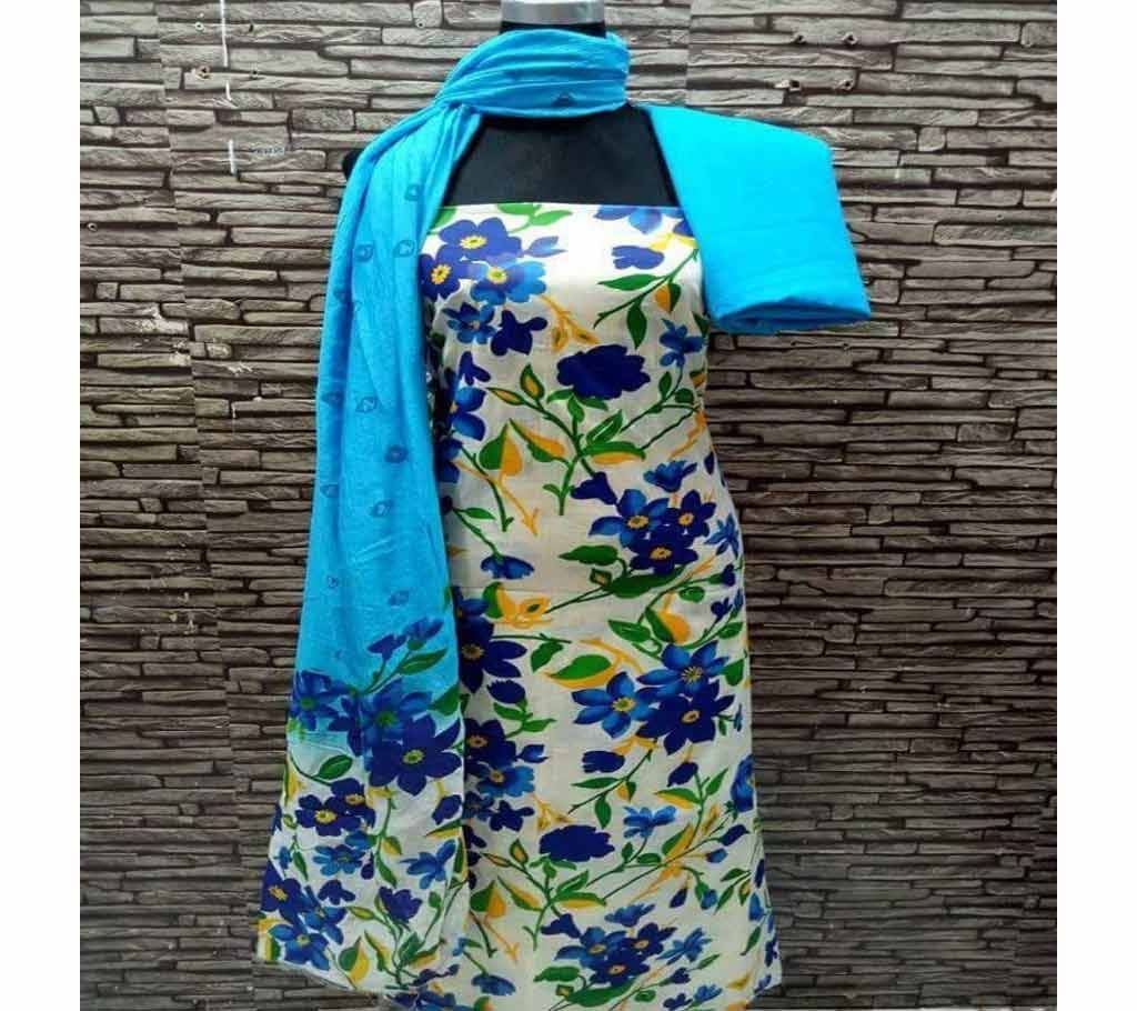 Joypuri Print Cotton Three Piece