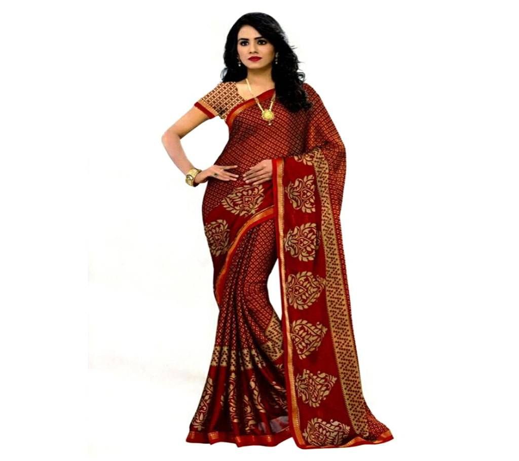 Pure Pallu Silk Georgette Saree with matching UN-stitched Blouse Piece
