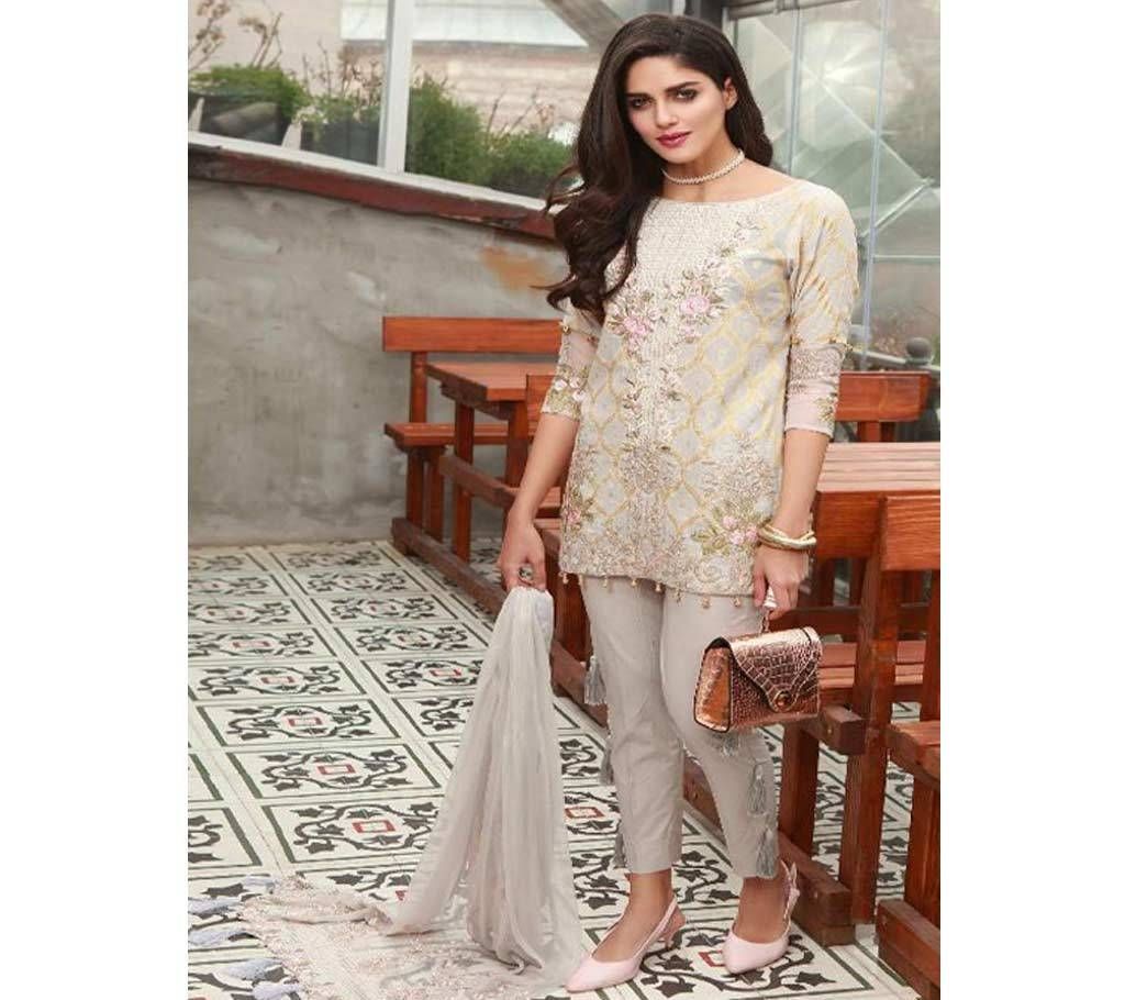 Original Indian Unstitched Deepsy Muslin 2 Three pcs