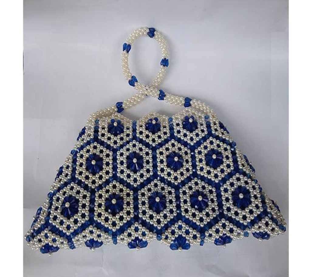 Ladies Vanity Bag- Blue & White