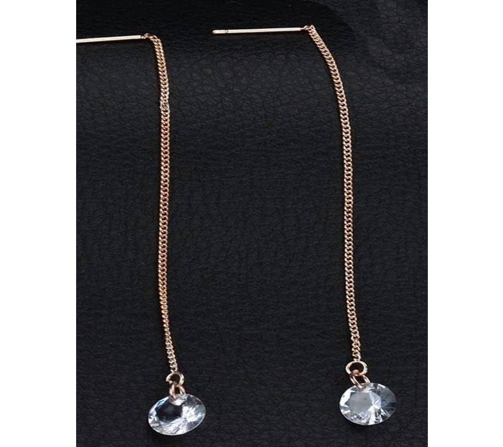 MissCyCy Fashion Crystal Earrings For Women Wedding Punk Gold Color Long Tassel Dangle Bar Statement Jewelry