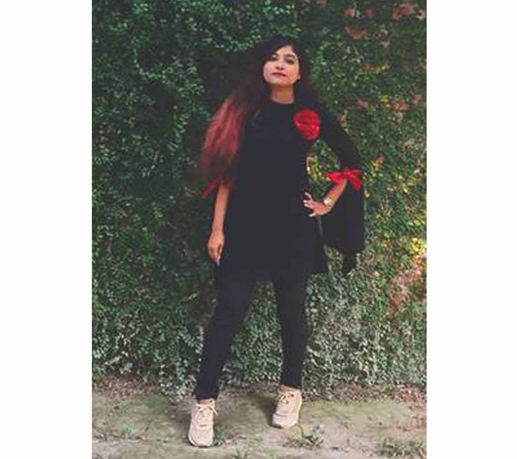 Black Stitch Tops for Girls