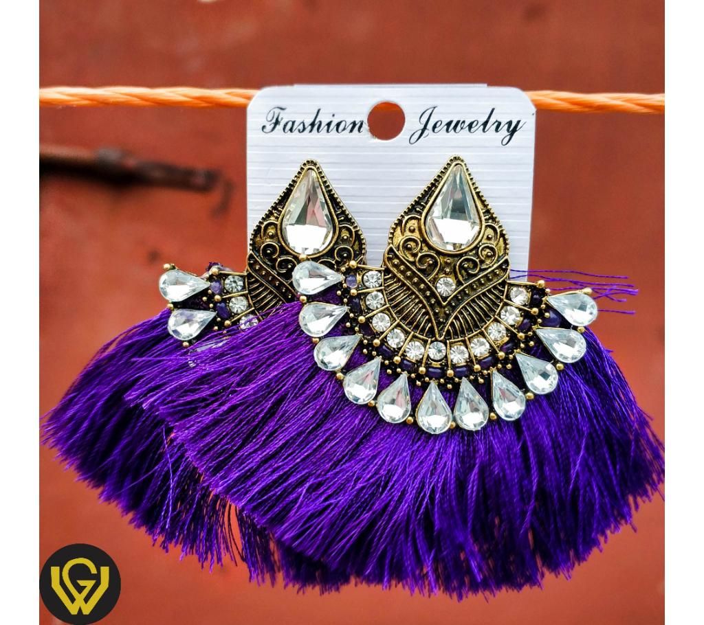 Masakkali Earrings purple