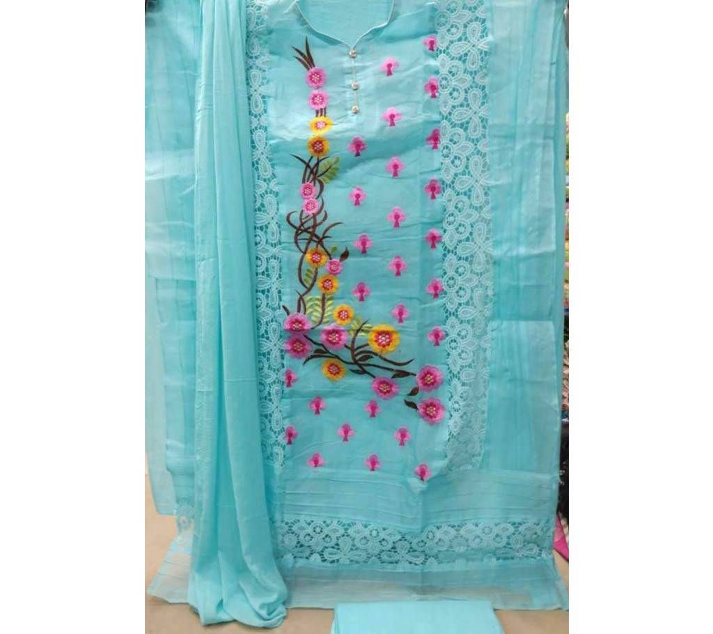 UNSTITCHED INDIAN TISSUE COTTON SALWAR KAMEEZ
