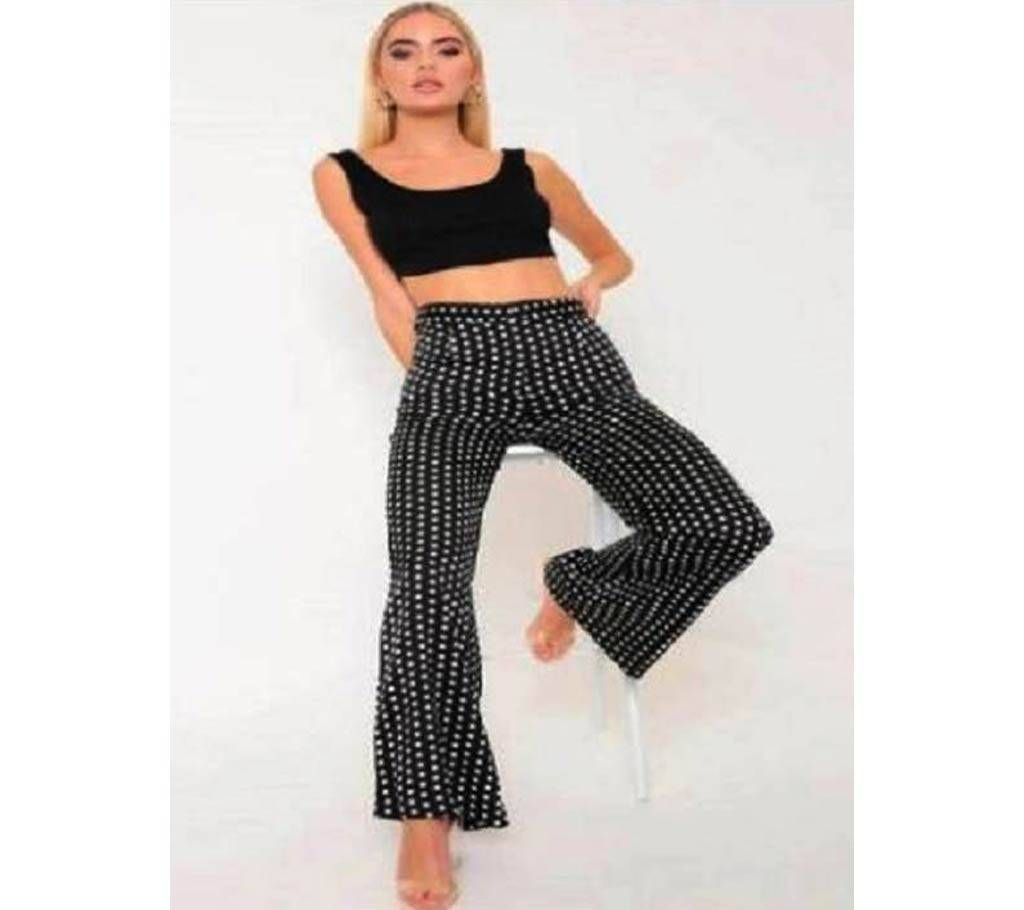 Dot Print Stretched Pant For Lady's
