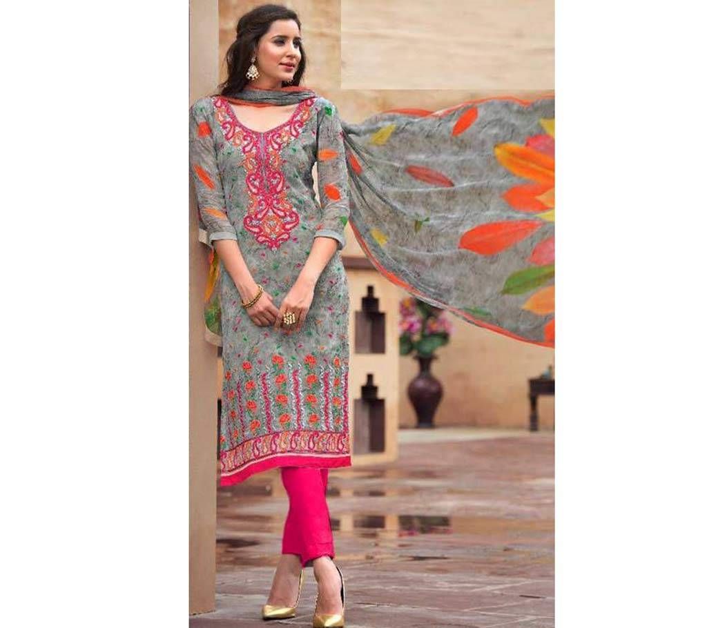 Unstitched Cotton Embroydery Three Piece Copy