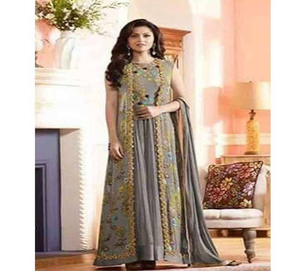 Semi StitchedGorgeous Embroidery Georgette Anarkoli Dress -  LTR 1210 Copy