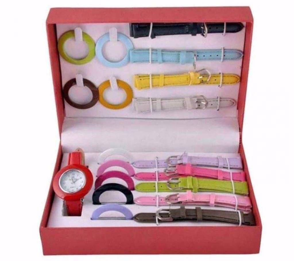 10 in 1 ladies dial & belt changeable watch 