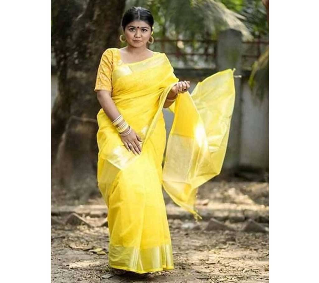 Yellow Half silk saree
