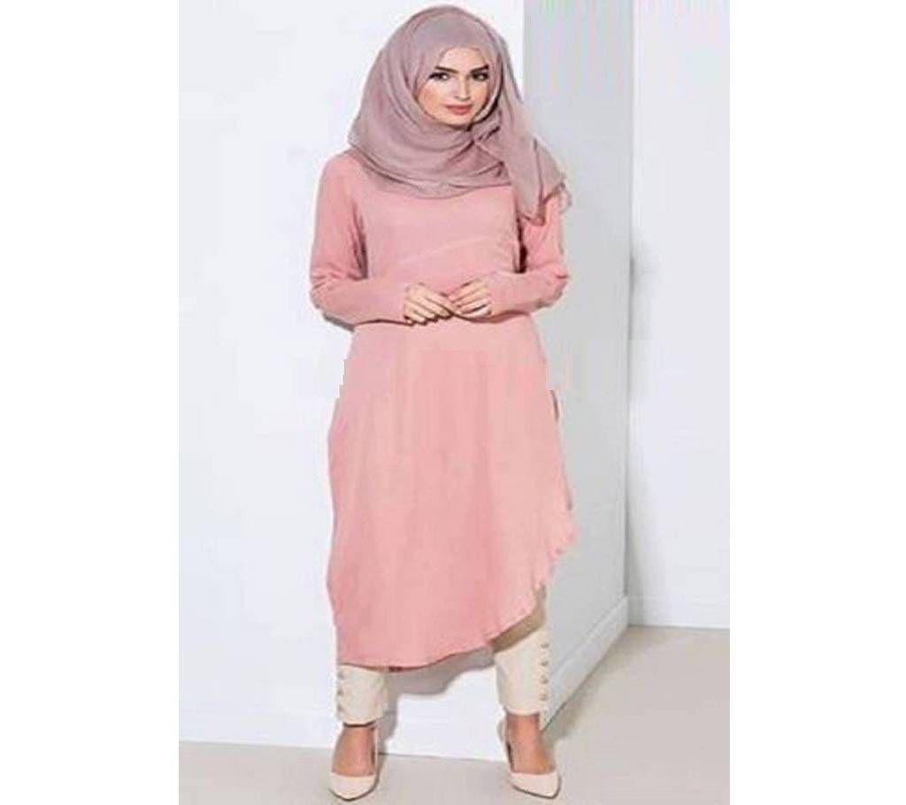 Pink China Linen Borka For Woman