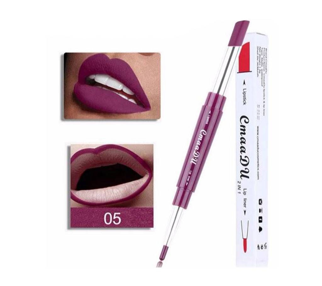Multi-functional Waterproof Long Lasting 2 in 1 Lipstick+Lip Liner Easy to Wear Batom Make Up