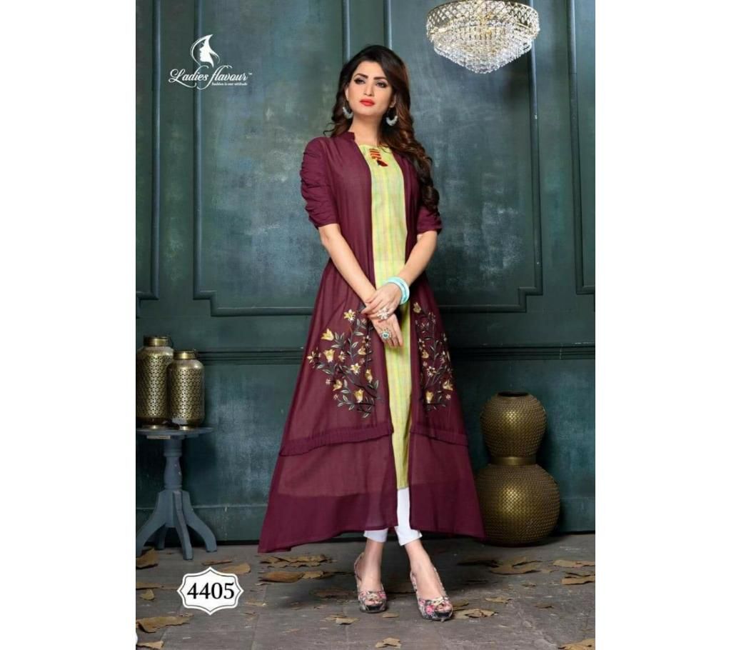 Ladies Flavour Life Style Nx South Cotton Stripes Style Kurti