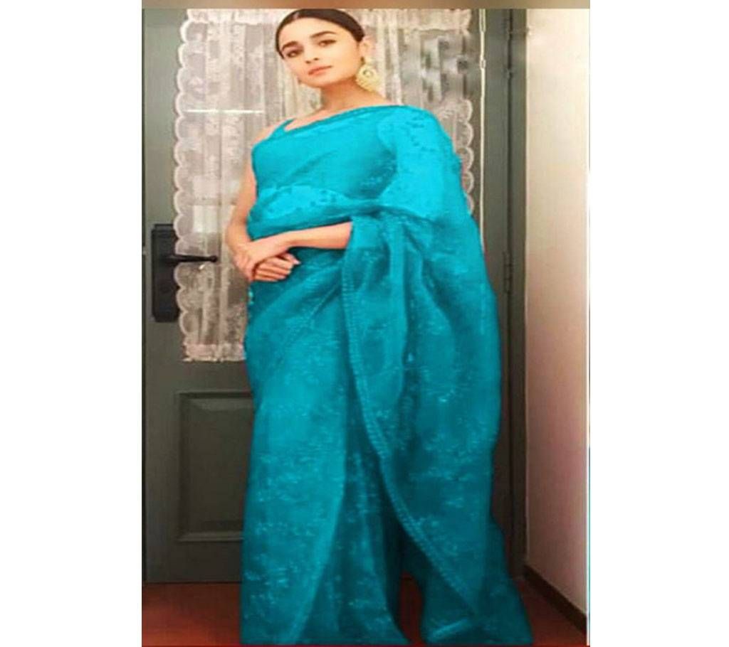 New Launching Hit Design Aaliya Bhatt Special Saree Sky Blue Color- 02