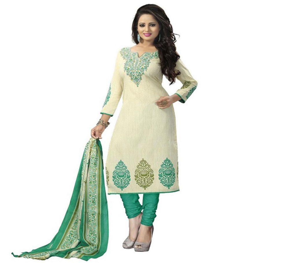 Unstiched block printed cotton replica salwar kameez seblock-8034
