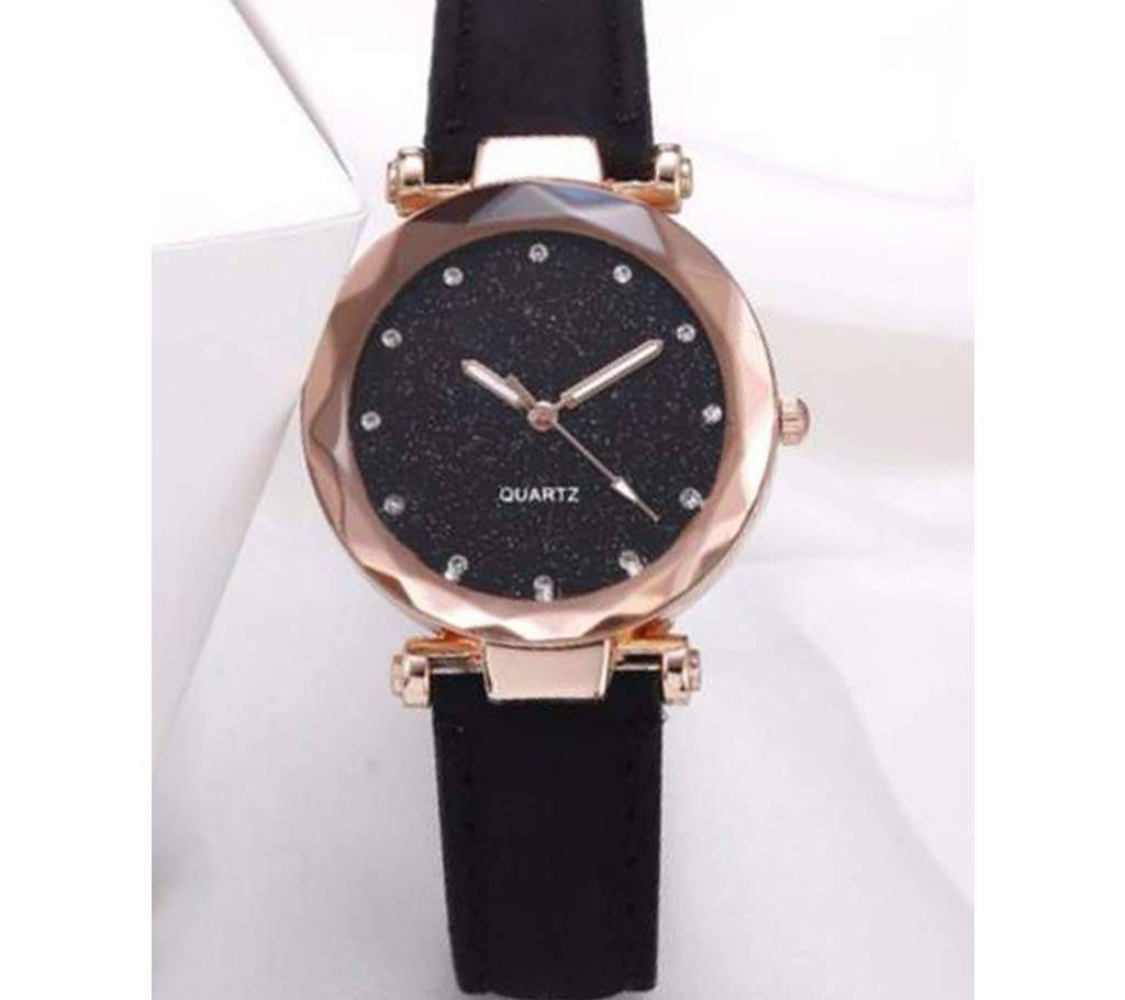 Casual Quartz  Leather Rhinestone Watch  For Women